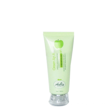 Tube cosmétique de squeeze en plastique carré vert de 100ml